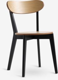 Ghế bàn ăn | JEGIND | gỗ công nghiệp/gỗ cao su | màu sồi/đen | R47xS54xC80cm