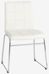 Ghế bàn ăn | HAMMEL | kim loại/PU | trắng/chrome | R53xS56xC86cm