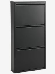 Tủ giày | HALLENSLEV | 3 ngăn | kim loại | đen | R50xS15xC104cm