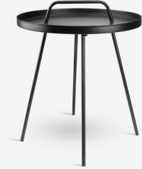 Bàn góc ngoài trời | IDRE | thép sơn tĩnh điện | đen | Ø45xC52cm