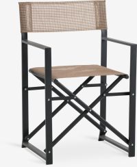 Ghế gấp ngoài trời | NAGELSTI | thép/vải polyester | màu tự nhiên/đen | R45xS47xC90cm