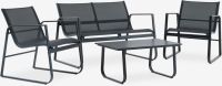 Bộ sofa ngoài trời | HORNSLET | thép/polyester | đen | R116xS71xC77cm/R62xS71xC77cm/R47xD85xC39cm