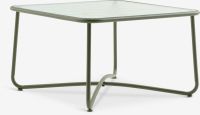 Bàn góc ngoài trời | ORTEN | thép/kính cường lực | xanh olive | R60xD60xC35cm