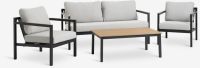 Bộ sofa ngoài trời | BEJSTRUP | nhôm/polyester | xám | R160xS76xC66cm/R65xS76xC66cm/R60xD105xC41cm