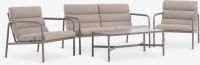 Bộ sofa ngoài trời | LILLESTROEM | thép/polyester | màu cát đậm | R133xS82xC68cm/R70xS82xC68cm/R60xD100xC38cm