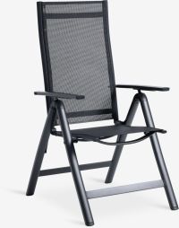 Ghế ngoài trời | LOMMA | nhôm/vải textiline | đen | R57xS70xC109cm