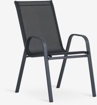 Ghế ngoài trời | LEKNES | thép/vải polyester | đen | R54xS72xC92cm
