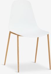 Ghế bàn ăn | NEDERBY | nhựa PP/kim loại | trắng/sồi | R48xS53xC88cm