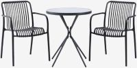 Bộ bàn ghế bistro | RADSTRUP/NABBEN | đen | Ø60xC70cm/R55xS58xC80cm