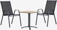 Bộ bàn ghế bistro | HOBRO/LEKNES | màu tự nhiên/đen | R70xD70xC73cm/R54xS72xC92cm