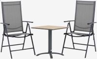Bộ bàn ghế bistro | HOBRO/MELLBY | màu tự nhiên/đen | R70xD70xC73cm/R55xS68xC106cm